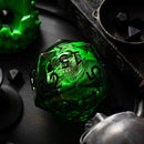 Massive Green Skull Liquid Core 95MM Chonk Handmade Resin Dice And Box - Bards & Cards