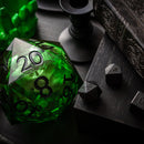 Massive Green Skull Liquid Core 95MM Chonk Handmade Resin Dice And Box - Bards & Cards