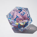 Massive Pastel Pink Baby Blue Glitter Liquid Core 95MM Chonk Handmade Resin Dice And Box - Bards & Cards