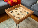 Rustic Display Table with removable glass top - 100% Made in the USA - Bards & Cards