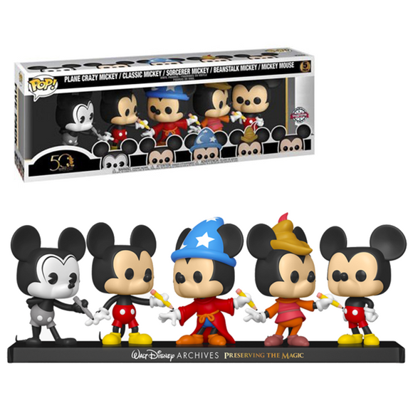 Funko POP! Disney: Archives - Mickey Mouse 5-Pack Special Edition Exclusive [READ DESCRIPTION] - Bards & Cards