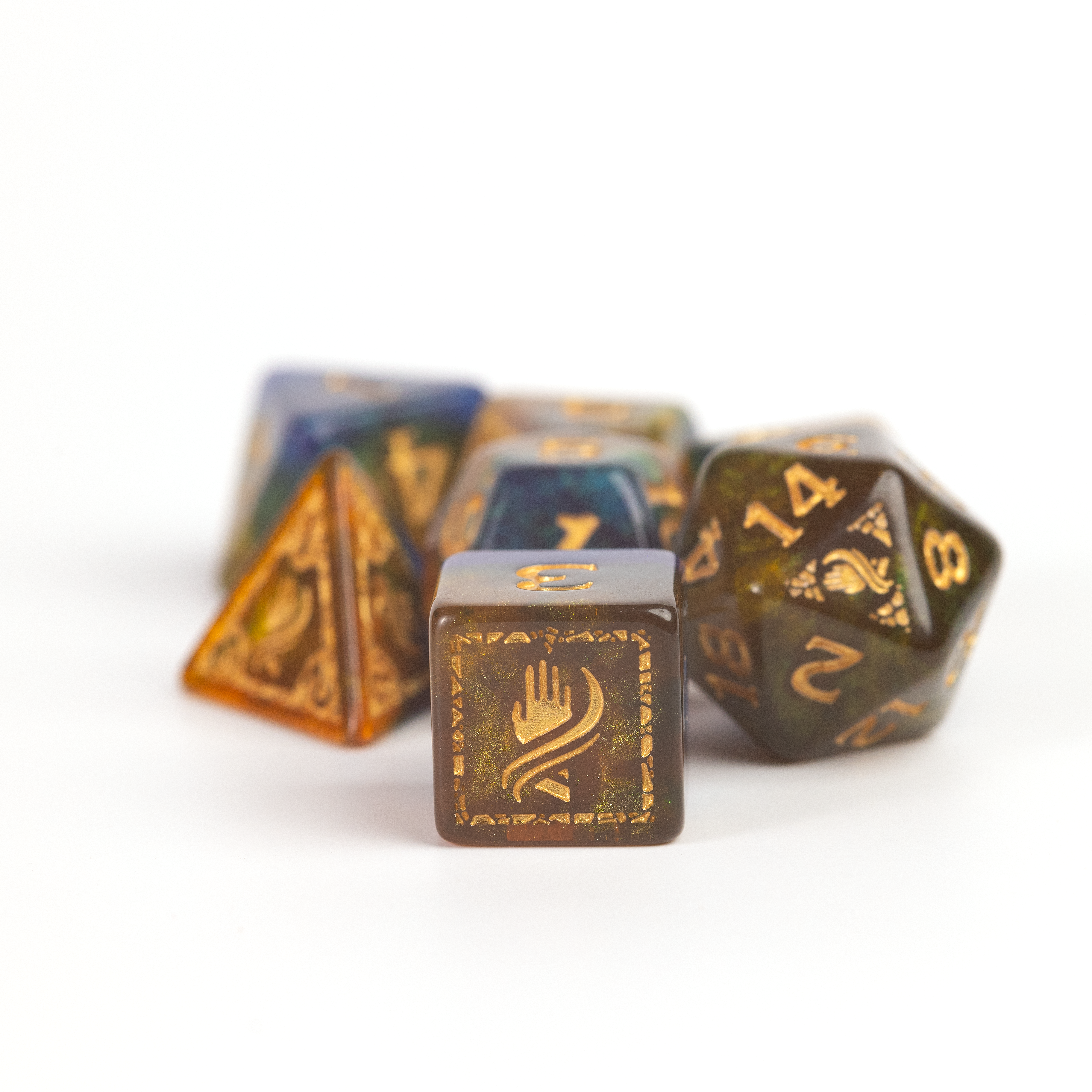 D&D Adventure Dice Set - Monk Edition | Blue/Gold 12pc Collection