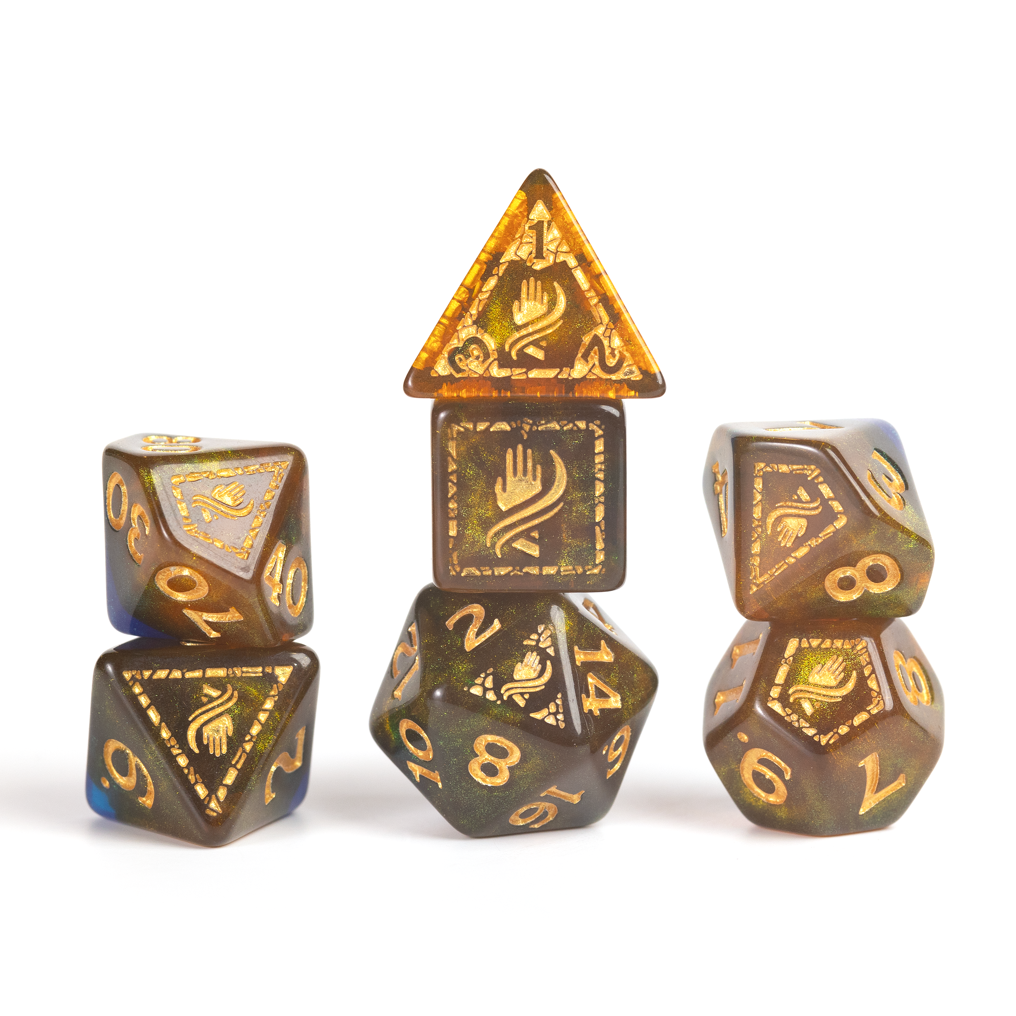 D&D Adventure Dice Set - Monk Edition | Blue/Gold 12pc Collection