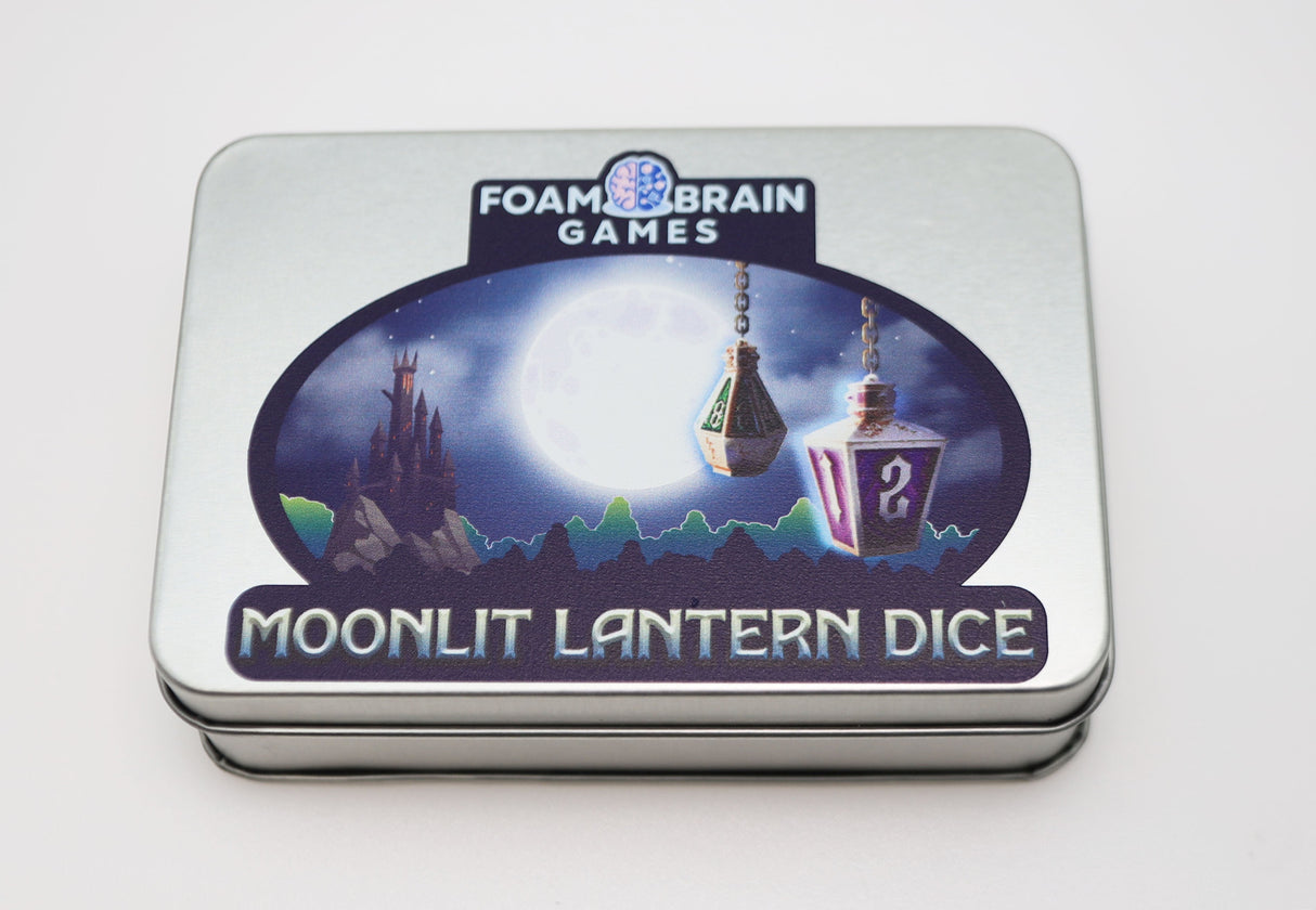Moonlit Lantern: Midnight Frostfire - Metal RPG Dice Set