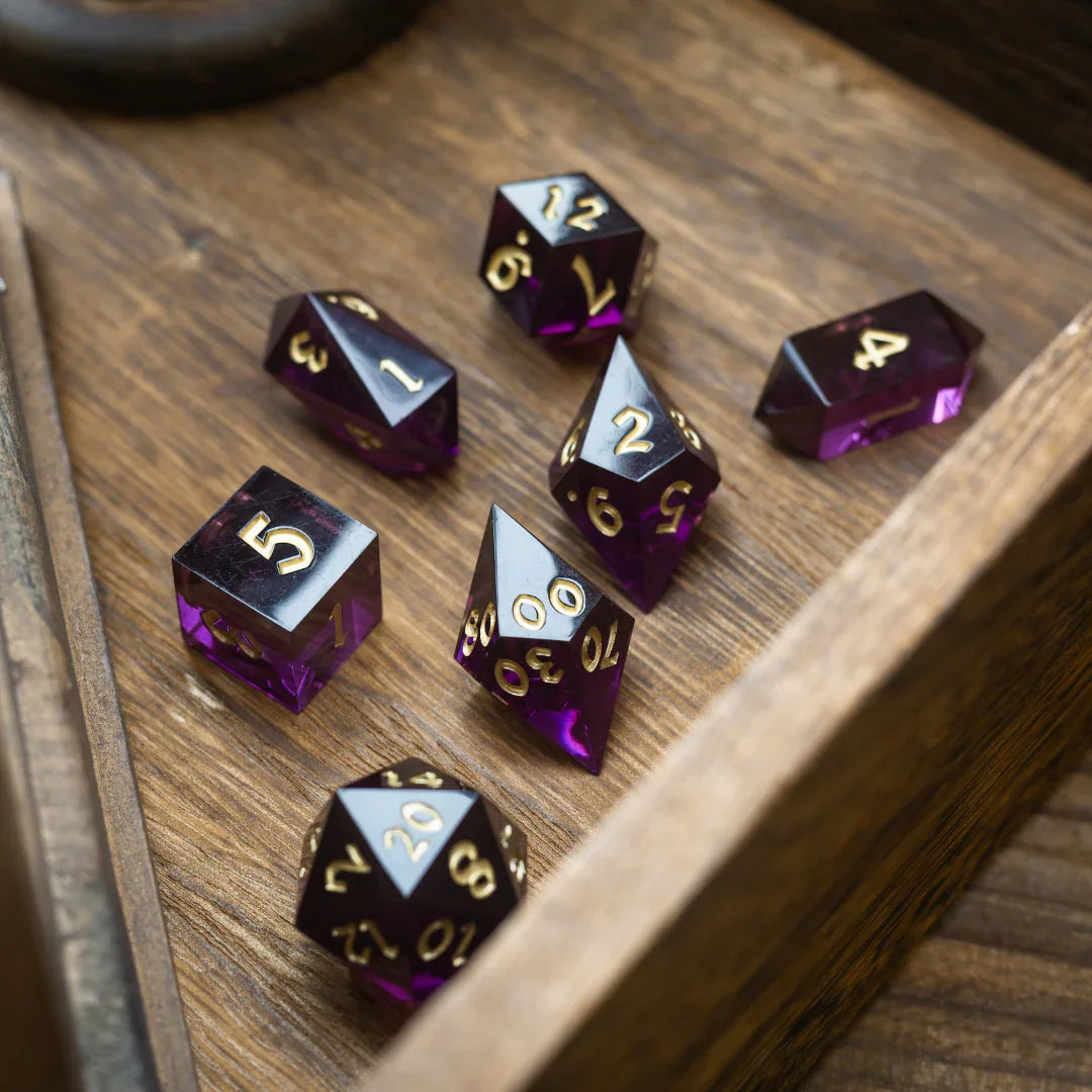 Mystic Violet Resin DND Dice Set - 0