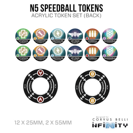 Infinity N5 Acrylic Speedball Token Set - Bards & Cards