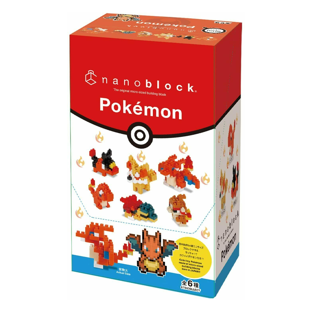 Nanoblock: Mininano Series: Pokemon (Fire Type) Set 1 Box of 6 - 0