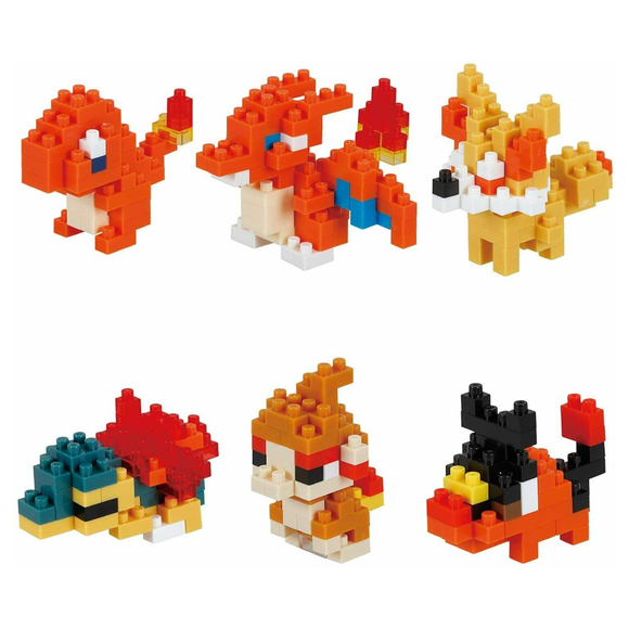 Nanoblock: Mininano Series: Pokemon (Fire Type) Set 1 Box of 6 - Bards & Cards