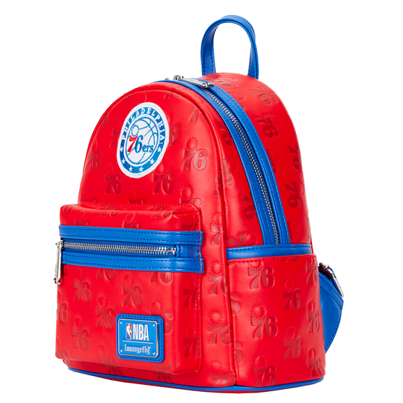 Loungefly: NBA Philly 76ers Debossed Logo Mini Backpack - Bards & Cards