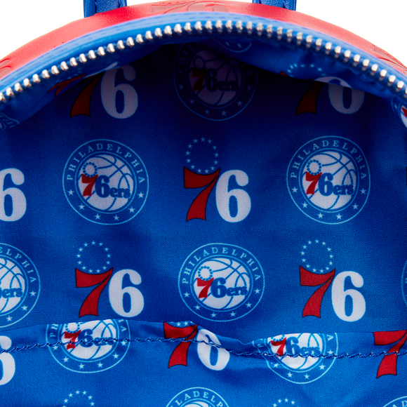 Loungefly: NBA Philly 76ers Debossed Logo Mini Backpack - Bards & Cards