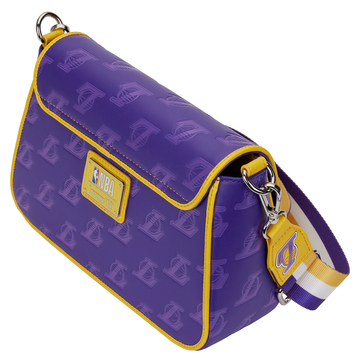 Loungefly: NBA LA Lakers Debossed Logo Cross Body Bag - Bards & Cards