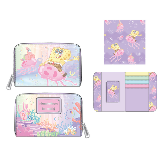 Loungefly: Spongebob Pastel Jellyfishing Zip Around Wallet - Bards & Cards