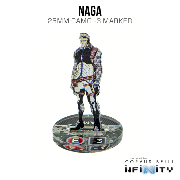Infinity 3D Markers: Naga (25mm Camo -3) - Bards & Cards