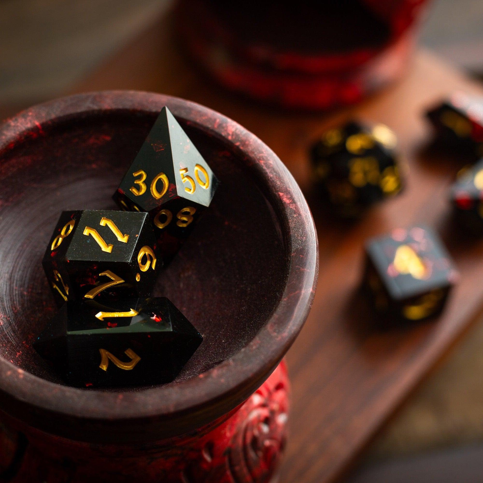 Night Blood Handmade Resin DND Dice Set - 0