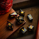 Night Blood Handmade Resin DND Dice Set - Bards & Cards