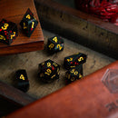 Night Blood Handmade Resin DND Dice Set - Bards & Cards