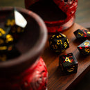 Night Blood Handmade Resin DND Dice Set - Bards & Cards