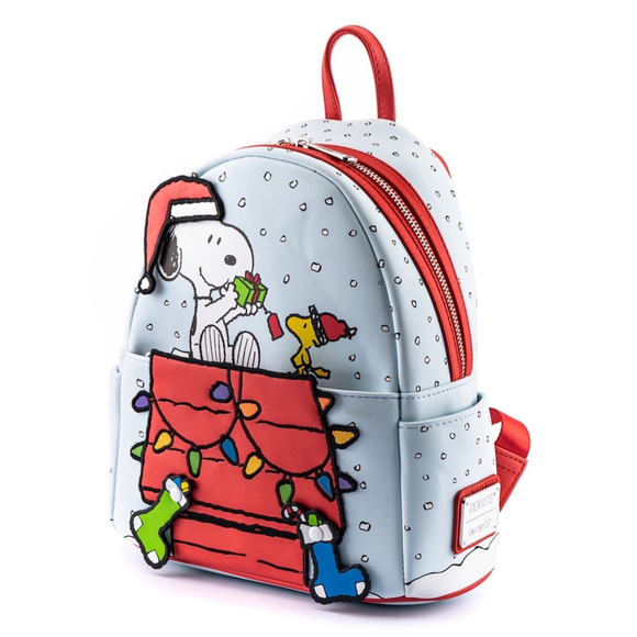Loungefly: Peanuts Gift Giving Snoopy and Woodstock Mini Backpack - Bards & Cards