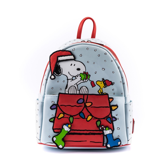 Loungefly: Peanuts Gift Giving Snoopy and Woodstock Mini Backpack - Bards & Cards