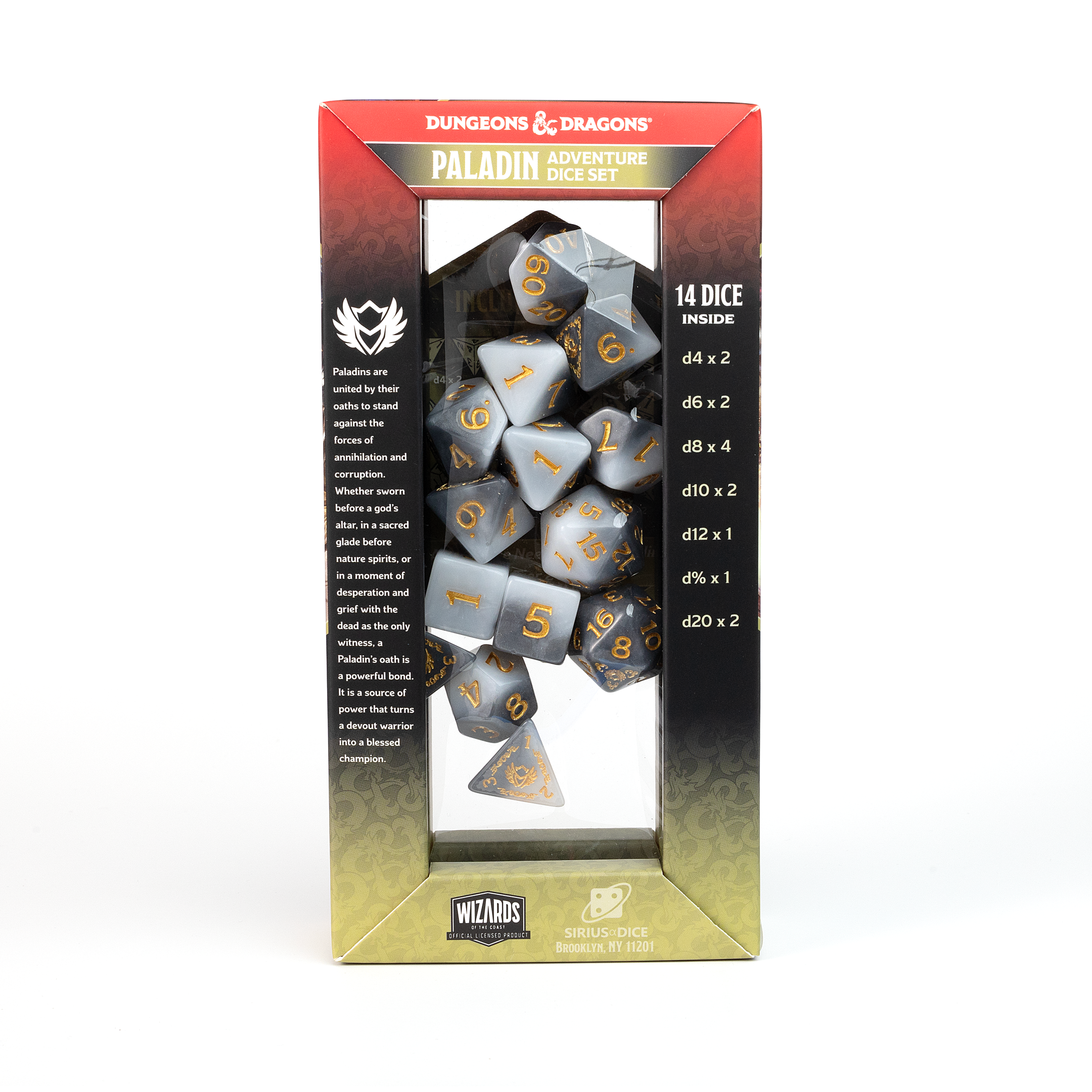 D&D Adventure Dice Set - Paladin Edition | White/Grey 14pc Collection