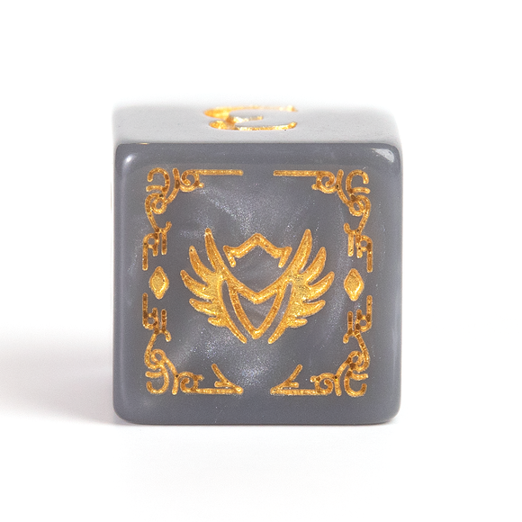 D&D Adventure Dice Set - Paladin Edition | White/Grey 14pc Collection - Bards & Cards