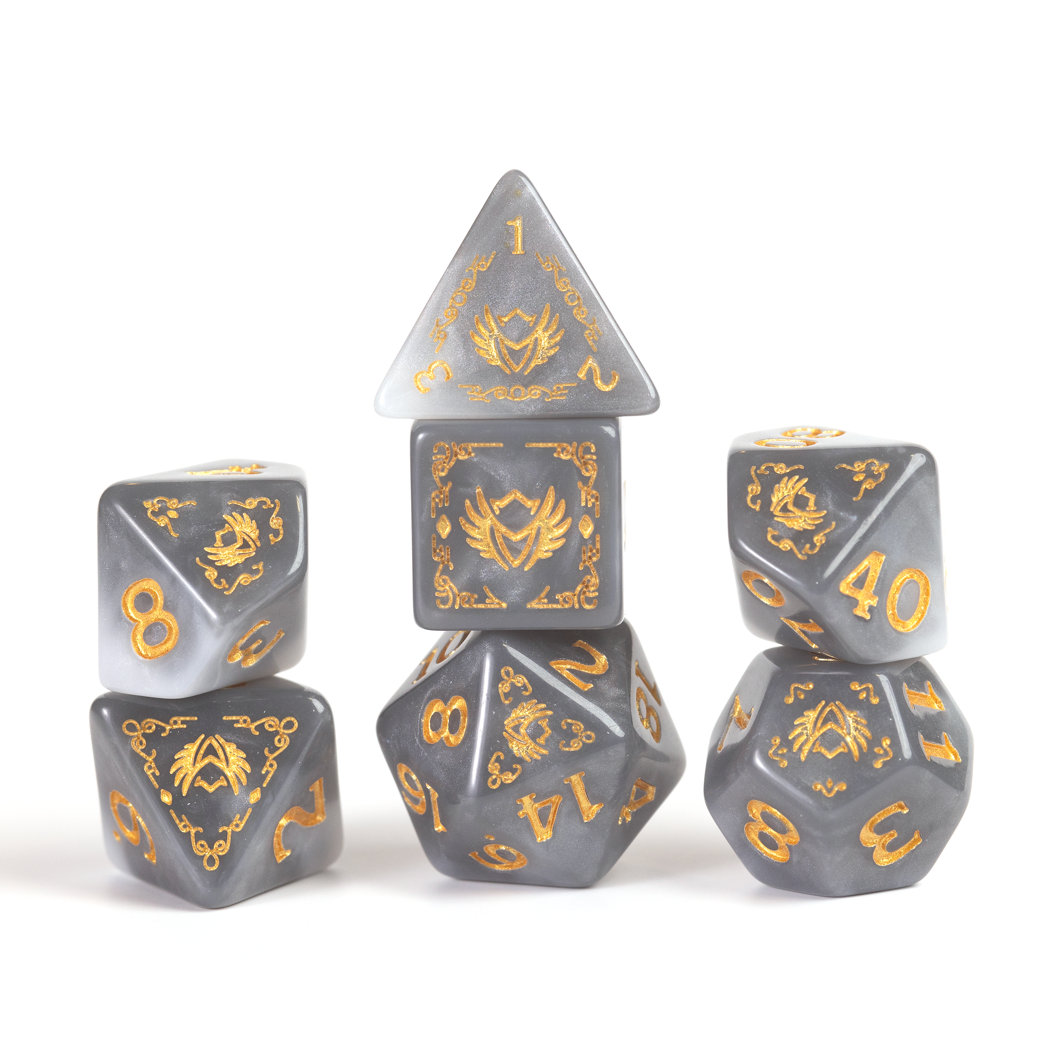 D&D Adventure Dice Set - Paladin Edition | White/Grey 14pc Collection