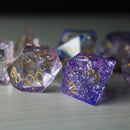 Purple Cloud Forge Fire Glass DND Dice Set - Bards & Cards
