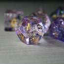 Purple Cloud Forge Fire Glass DND Dice Set - Bards & Cards