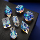 Purple Energy Handmade Resin DND Dice Set - Bards & Cards