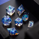 Purple Energy Handmade Resin DND Dice Set - Bards & Cards