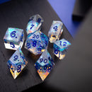 Purple Energy Handmade Resin DND Dice Set - Bards & Cards