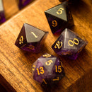 Purple Gemstone Amethyst DND Dice Set - Bards & Cards