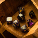 Purple Gemstone Amethyst DND Dice Set - Bards & Cards