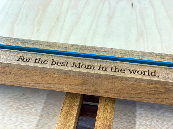 Rustic Puzzle Coffee Table with removable glass top - includes 2 hidden drawers - 24x36" - Bards & Cards