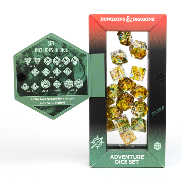 D&D Adventure Dice Set - Ranger Edition | Multi-Color 16pc Collection - Bards & Cards