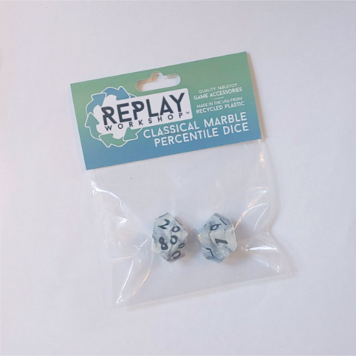 Classical Marble Recycled Percentile Dice [Replay] - Bards & Cards