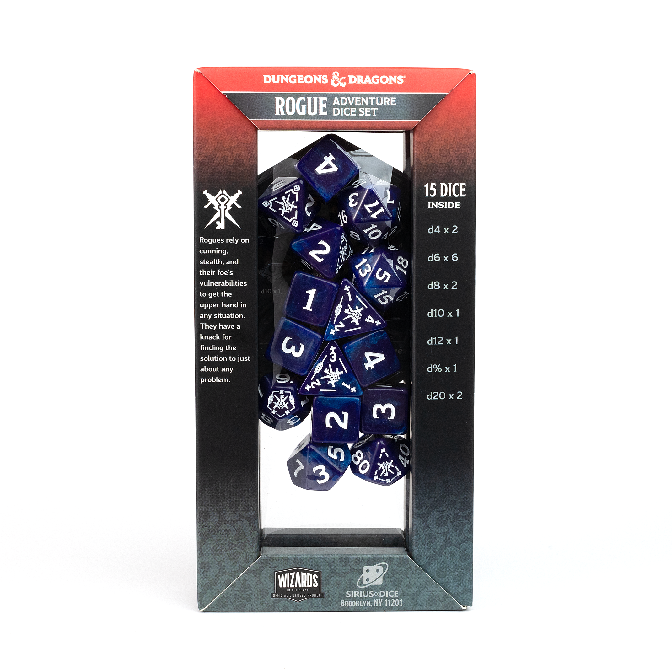 D&D Adventure Dice Set - Rogue Edition | Purple 15pc Collection