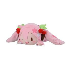 SEGA: Vocaloid - Sakura Miku (Winking) Nesoberi Lay-Down SP Plush - Bards & Cards