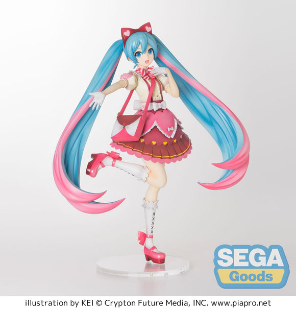 Sega: Vocaloid - Super Premium Miku Hatsune Ribbon x Heart Figure - Bards & Cards