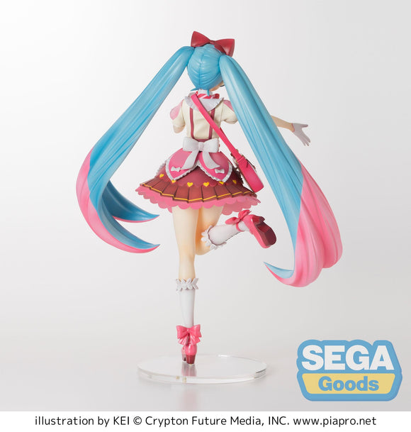 Sega: Vocaloid - Super Premium Miku Hatsune Ribbon x Heart Figure - Bards & Cards