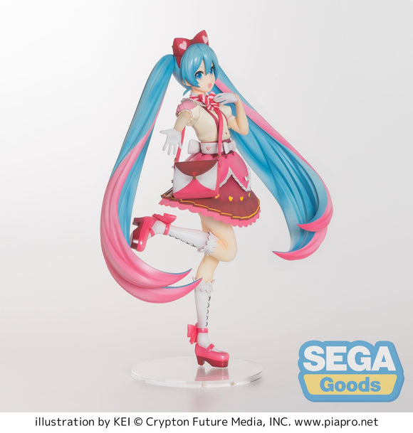 Sega: Vocaloid - Super Premium Miku Hatsune Ribbon x Heart Figure - Bards & Cards