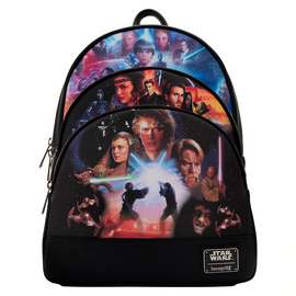 Loungefly: Star Wars - Trilogy 2 Triple Pocket Mini Backpack - Bards & Cards