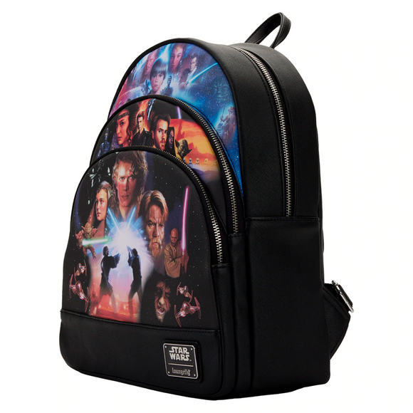 Loungefly: Star Wars - Trilogy 2 Triple Pocket Mini Backpack - Bards & Cards