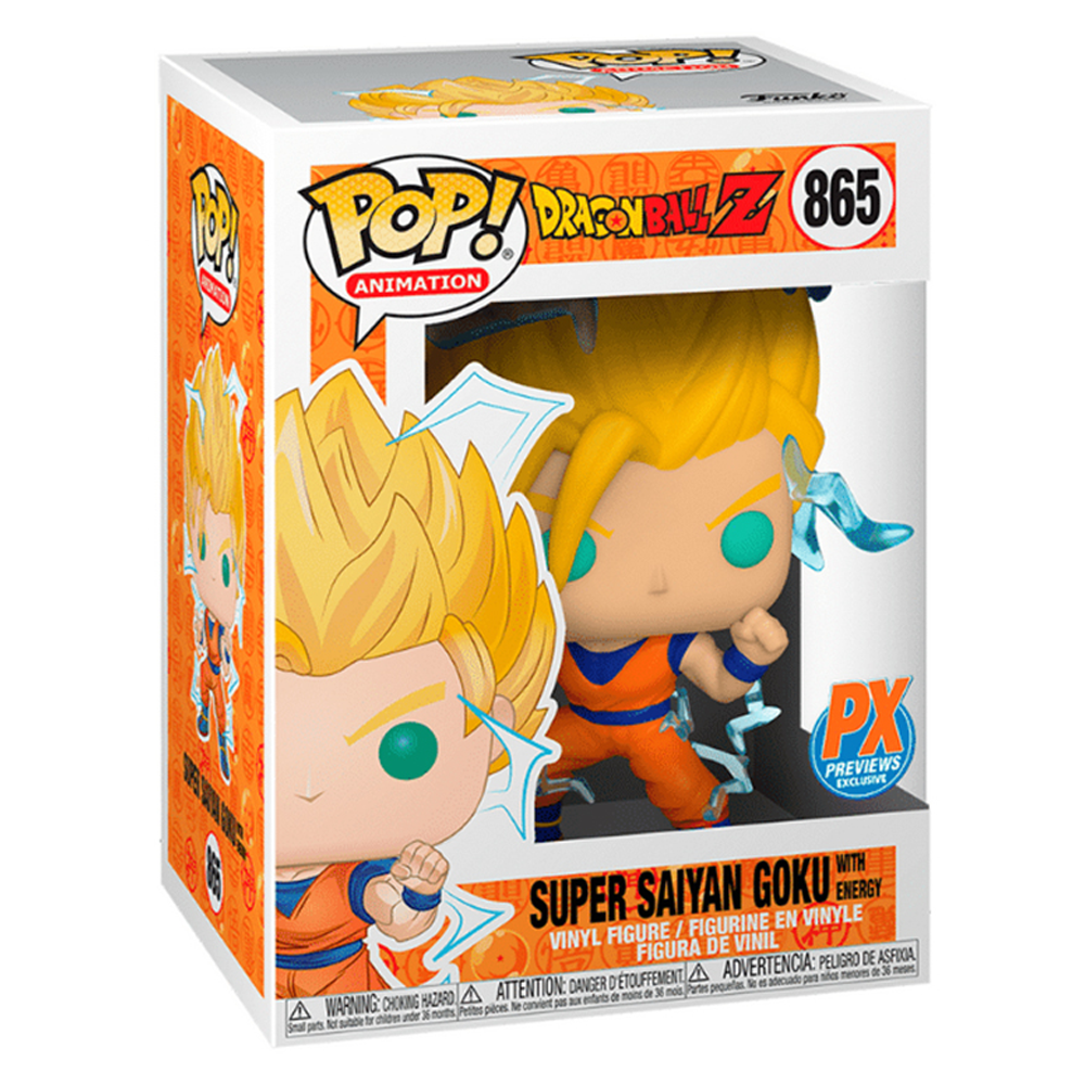 Funko POP! Dragon Ball Z - Super Saiyan Goku (With Energy) Vinyl Figure #865 Preview Exclusives (PX) [READ DESCRIPTION]