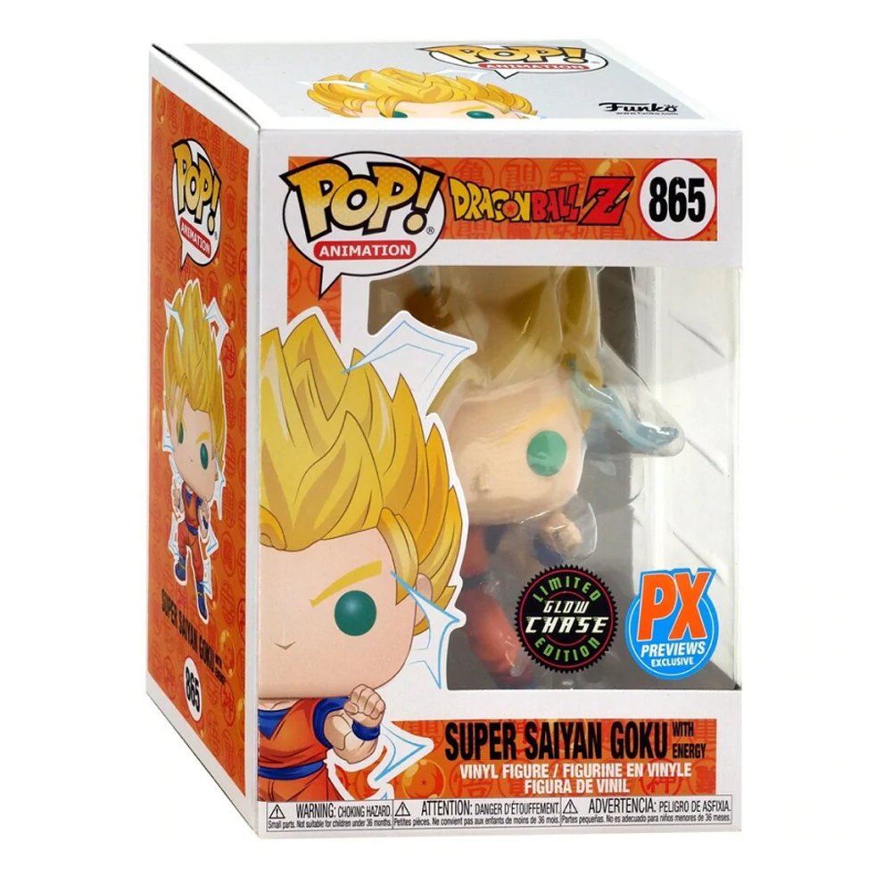 Funko POP! Dragon Ball Z - Super Saiyan Goku (With Energy) Vinyl Figure #865 Preview Exclusives (PX) [READ DESCRIPTION]