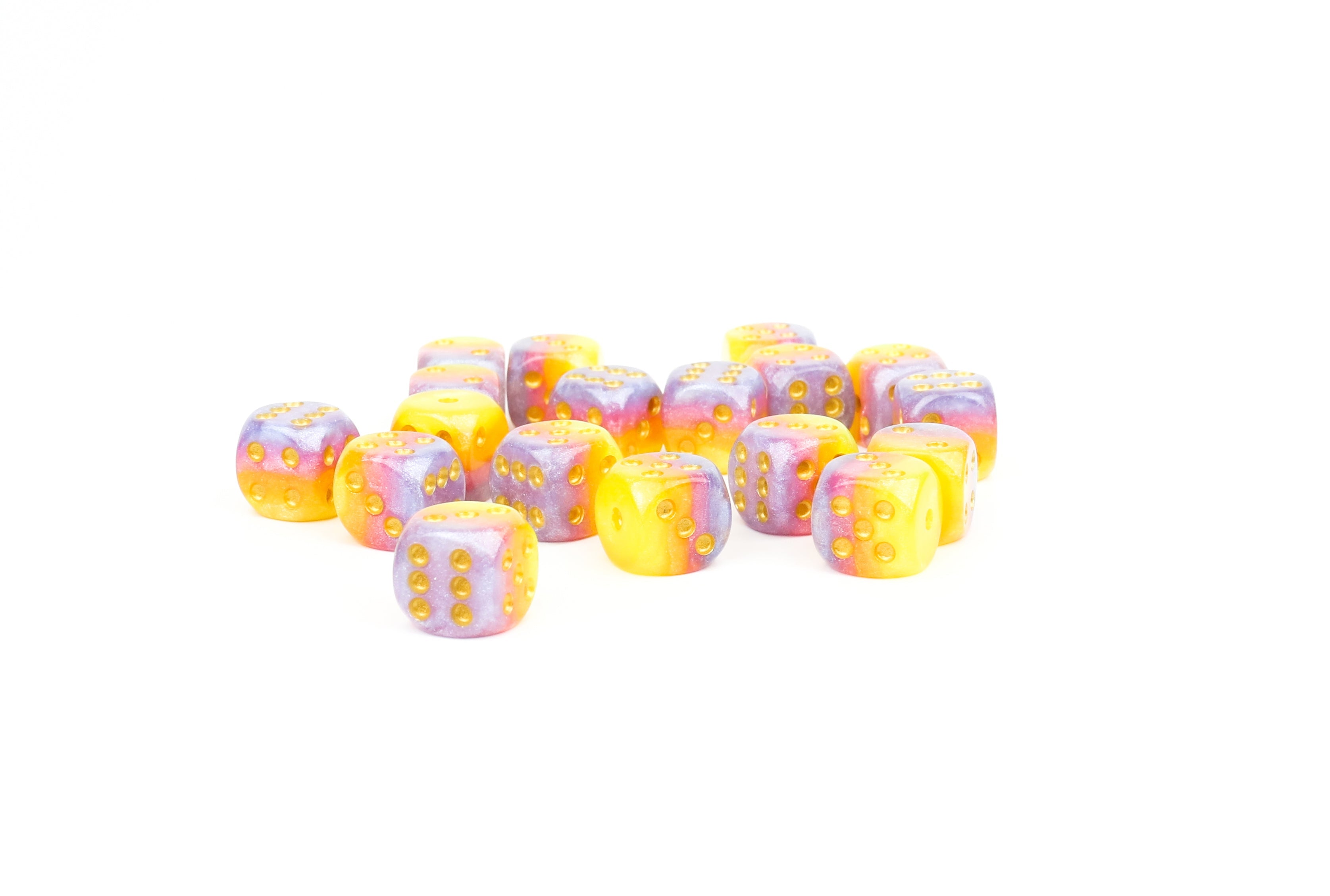 12mm Tahitian Sunset d6 Dice Set - Bards & Cards