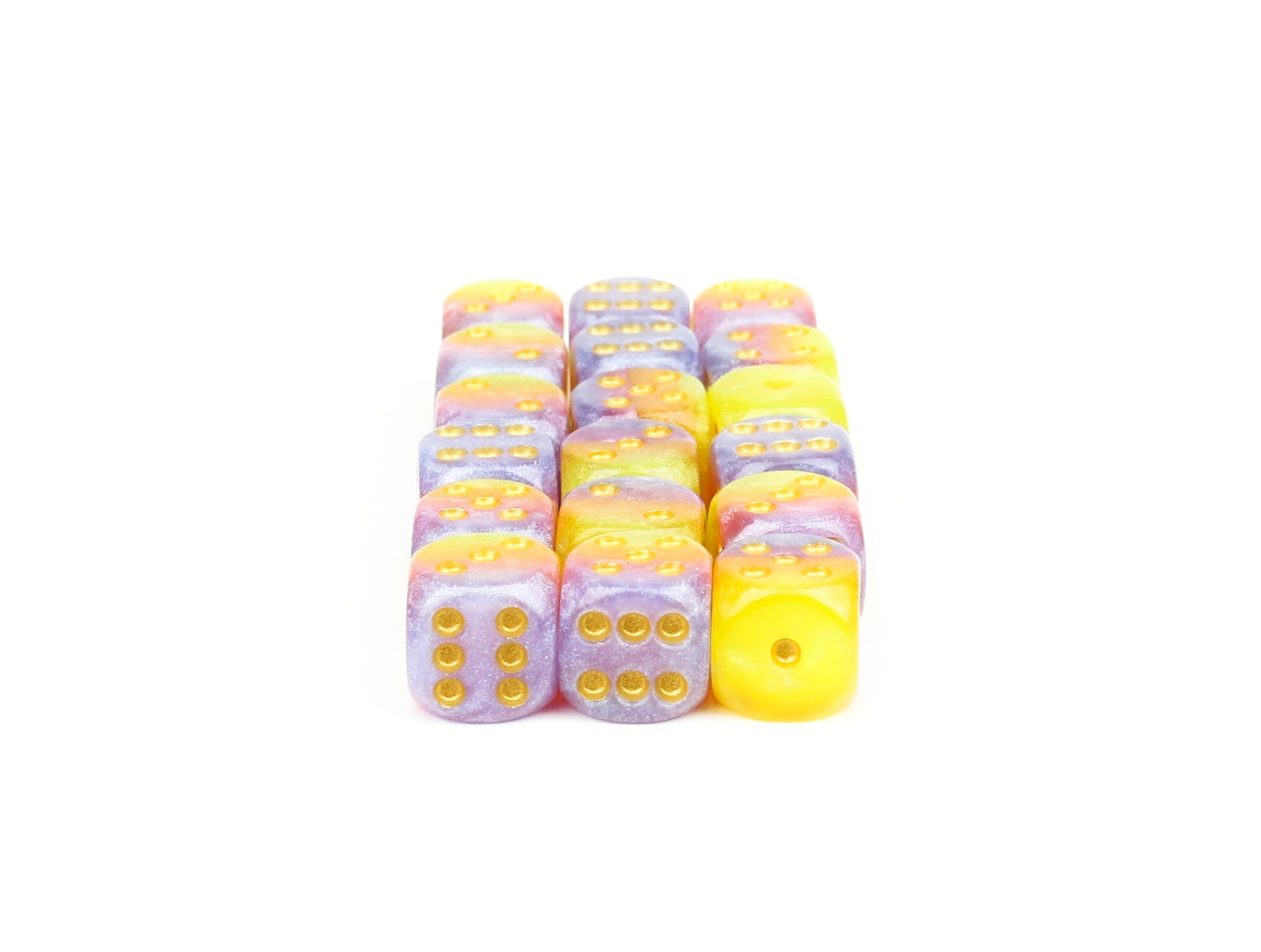 12mm Tahitian Sunset d6 Dice Set - Bards & Cards