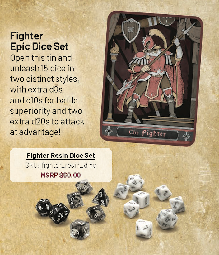 Epic Character Class Dice Set: The Fighter - Bards & Cards