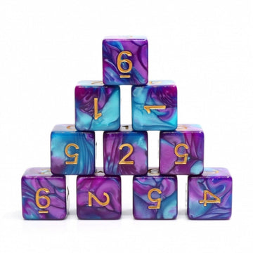 12 piece D6s - Mermaid Beach - Bards & Cards