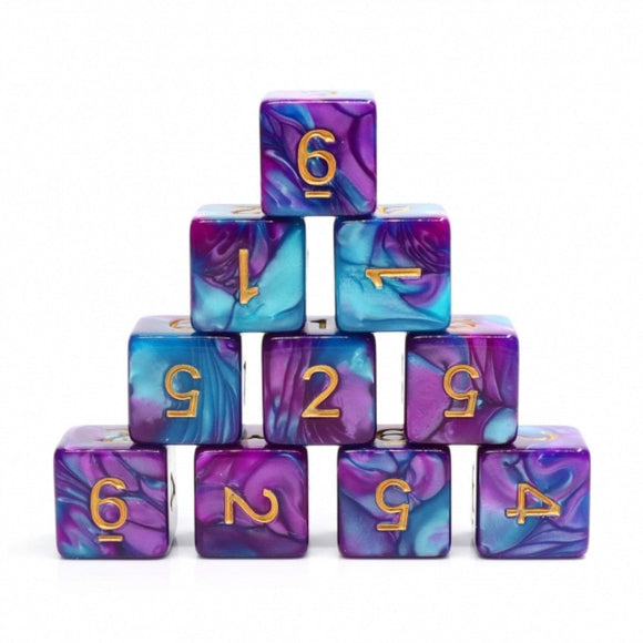 12 piece D6s - Mermaid Beach - Bards & Cards